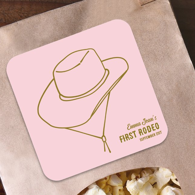 First Rodeo Pink Cowgirl Hat 1st Birthday Sticker (First Rodeo Pink Cowgirl Hat 1st Birthday Sticker
)