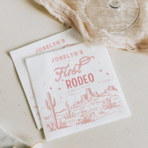 First Rodeo Pink Paper Napkin