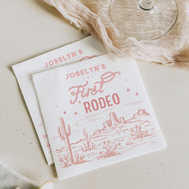 First Rodeo Pink Paper Napkin (Creator Uploaded)