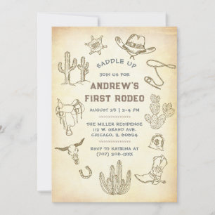 First Rodeo Vintage Invitation Template