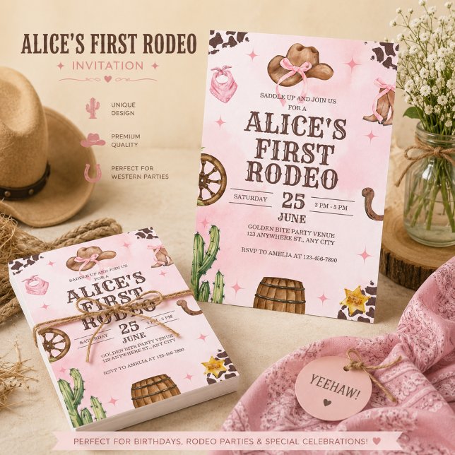 "First Rodeo" Western 1st Birthday  Invitation (Creator Uploaded)