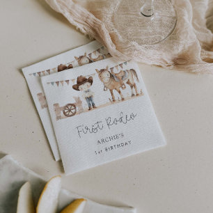 First Rodeo Western 1st Birthday Napkin
