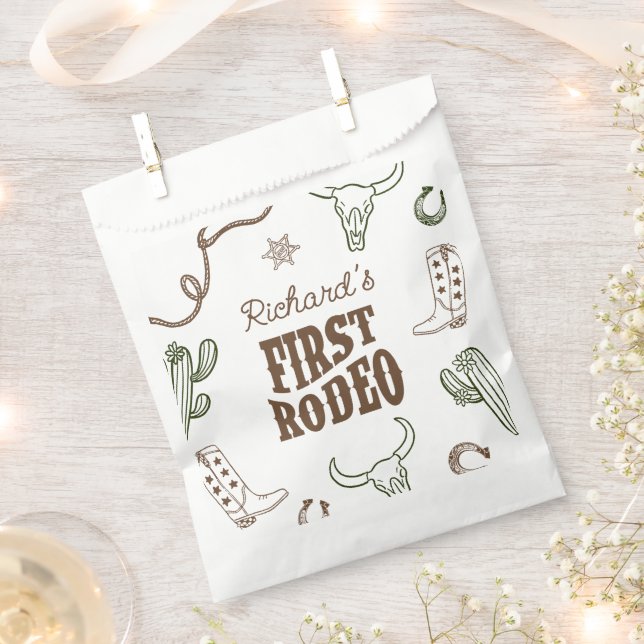 First Rodeo Western Boy 1st Birthday Favour Bag (Clipped)