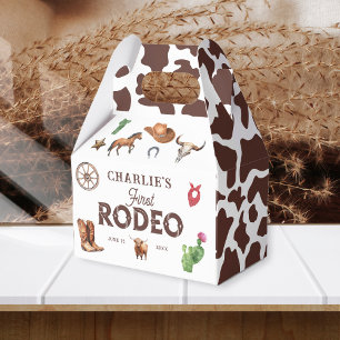First Rodeo Western Boy 1st Birthday  Favour Box