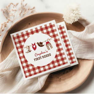 First Rodeo Western Cowboy 1st Birthday Napkin