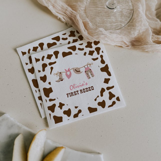 First Rodeo Western Cowboy 1st Birthday Napkin (Creator Uploaded)
