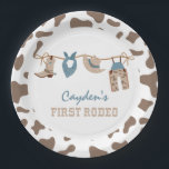 First Rodeo Western Cowboy 1st Birthday Paper Plat Paper Plate<br><div class="desc">First Rodeo western cowboy 1st birthday party theme.</div>