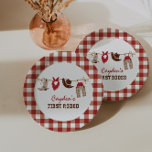 First Rodeo Western Cowboy 1st Birthday Paper Plat Paper Plate<br><div class="desc">First Rodeo western cowboy 1st birthday party theme.</div>