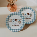 First Rodeo Western Cowboy 1st Birthday Paper Plate<br><div class="desc">First Rodeo western cowboy 1st birthday party theme.</div>