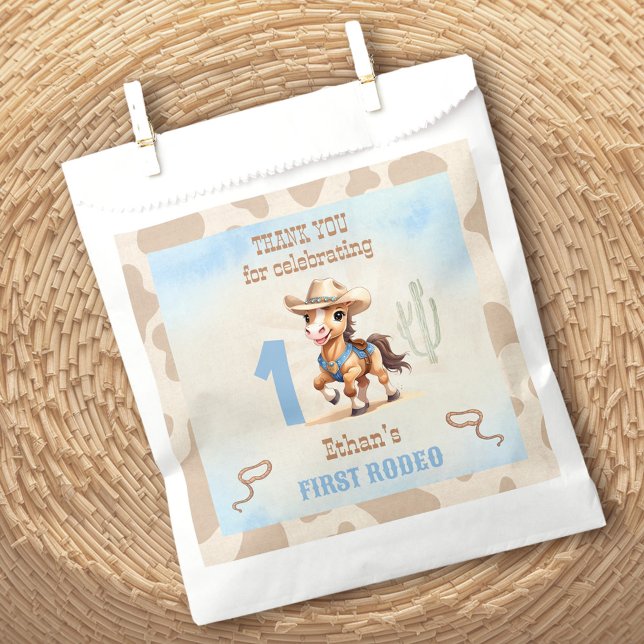First Rodeo Western Cowboy Birthday Boy Favour Bag (First Rodeo Western Cowboy Birthday Boy Favor Bag)