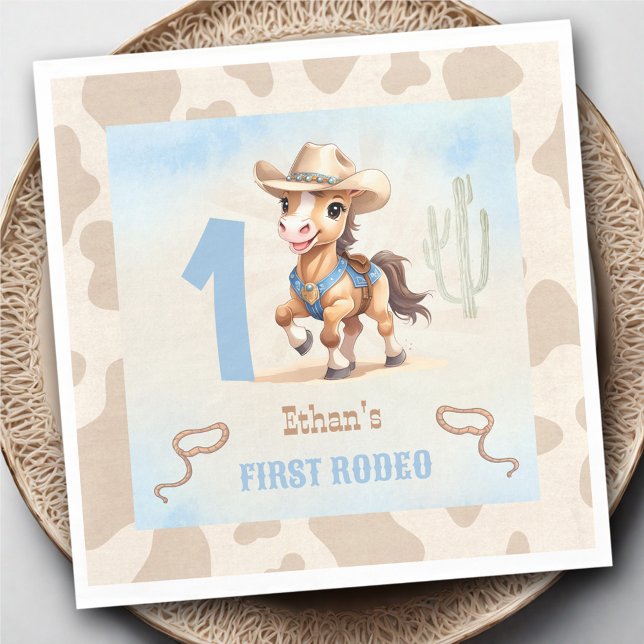 First Rodeo Western Cowboy Birthday Boy Napkins (First Rodeo Western Cowboy Birthday Boy Napkins)