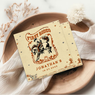 First Rodeo Western Cowboy Birthday Party Napkin