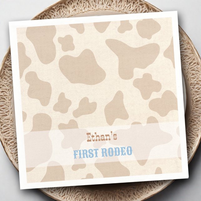 First Rodeo Western Cowboy Cow Print Name Napkins (First Rodeo Western Cowboy Cow Print Name Napkins)