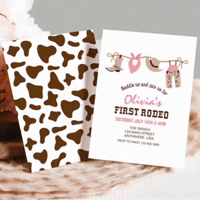 First Rodeo Western Cowboy First Birthday Invitation (Creator Uploaded)