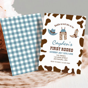 First Rodeo Western Cowboy First Birthday Invitation