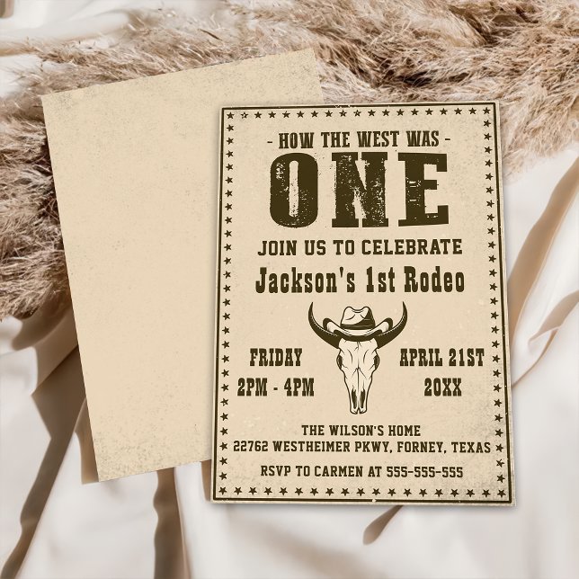 First Rodeo Western Cowboy First Birthday Party  Invitation (Creator Uploaded)
