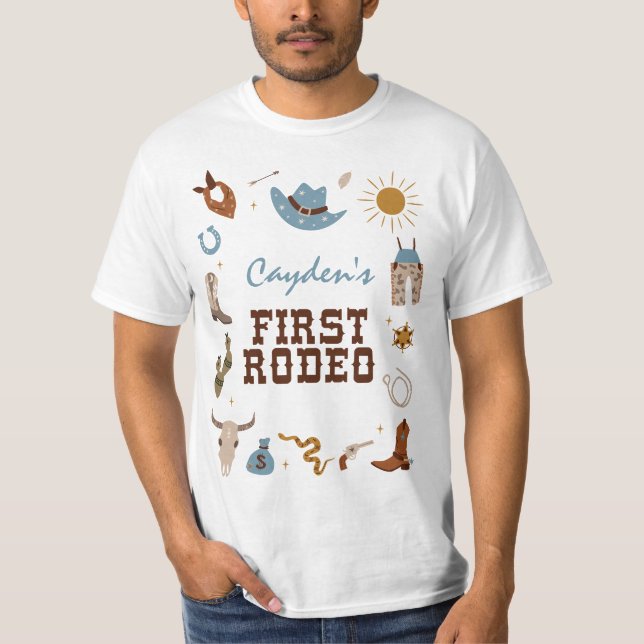 First Rodeo western cowboy  first birthday  T-Shirt (Front)
