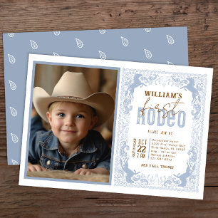 First Rodeo Western Photo Birthday Invitation