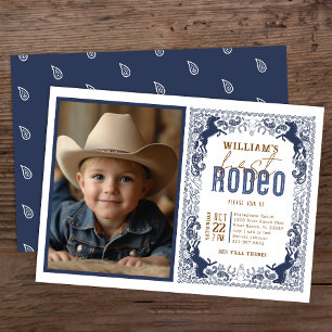 First Rodeo Western Photo Birthday Invitation