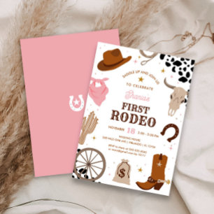 First Rodeo Western Wild West Girl First Birthday Invitation