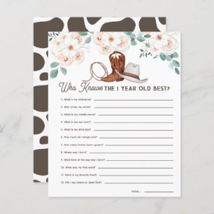 First Rodeo Who Knows 1yo Best 1st Birthday Game