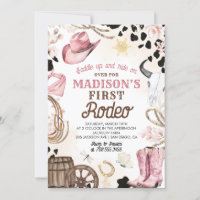 First Rodeo Wild West Cowgirl Pink Girl Birthday