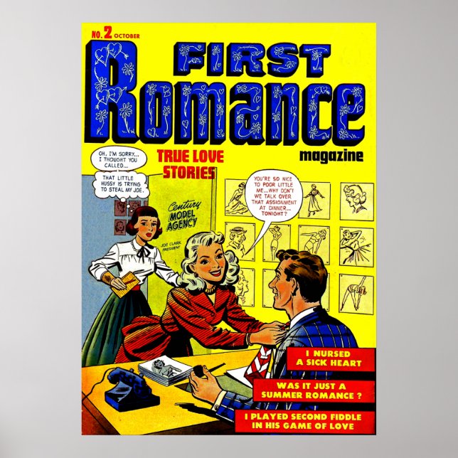 First Romance Lady In Red Vintage Comics Poster (Front)