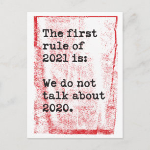 First Rule of 2021: Do Not Talk about 2020 Joke Postcard