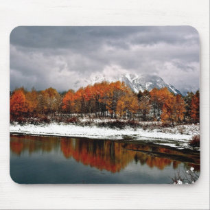 FIRST SNOW AT GRAND TETON MOUSE PAD