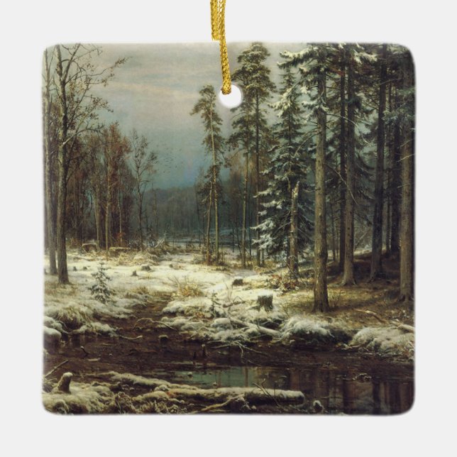 First Snow Ceramic Tree Decoration (Front)