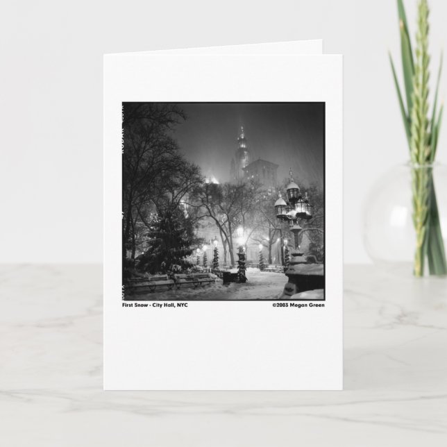 First Snow - City Hall, NYC Card (Front)
