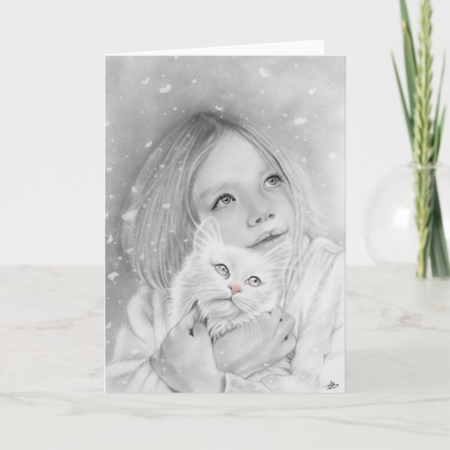 First snow girl kitty Card (Front)