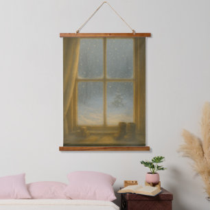 First Snow – Magic Beyond the Glass Hanging Tapestry