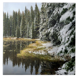 First snow on Golden Waters Ceramic Tile