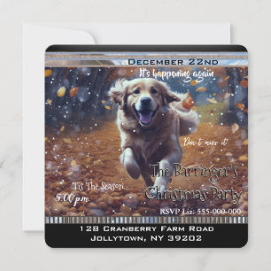 First Snow Season Retriever Christmas Party Invitation