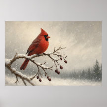 First Snow Visitor Winter Cardinal