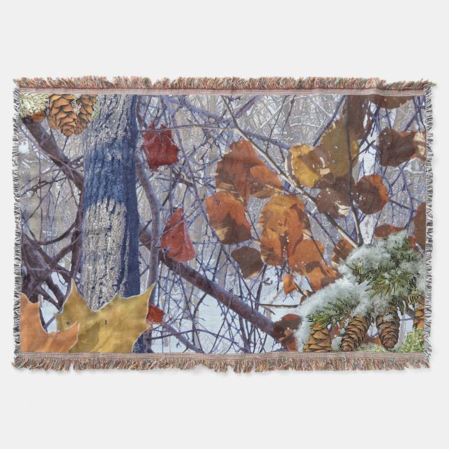 First Snow Winter Camouflage Decor Throw Blanket (Front)