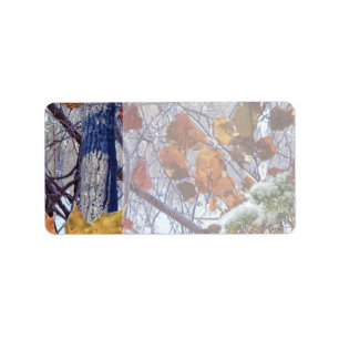 First Snow Winter Camouflage Print Label