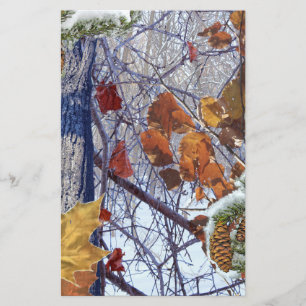 First Snow Winter Camouflage Print Stationery