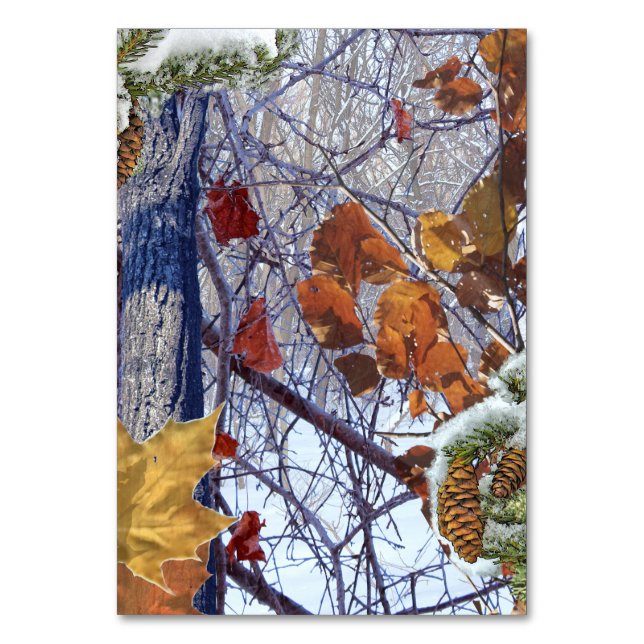 First Snow Winter Camouflage Print Table Number (Front)