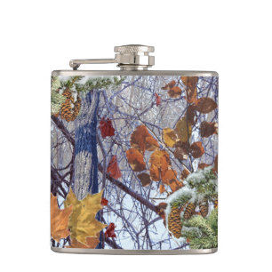 First Snow Winter Camouflage Style Hip Flask