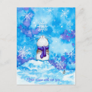 First Snow with you Missing you Post Card