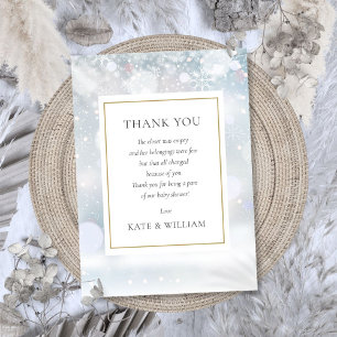 First Snowflakes Baby Shower Poem Thank You Card