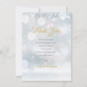 First Snowflakes Baby Shower Thank You Poem Card