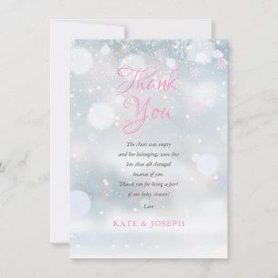 First Snowflakes Baby Shower Thank You Poem Card