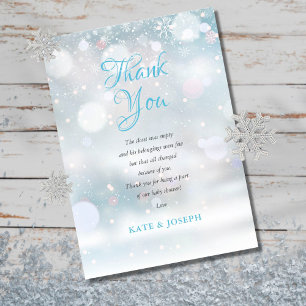 First Snowflakes Baby Shower Thank You Poem Card