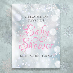First Snowflakes Baby Shower Welcome Sign