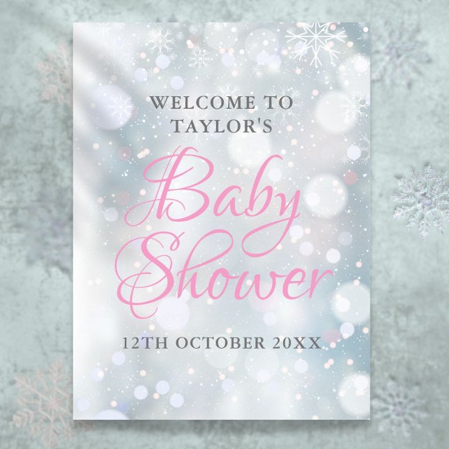 First Snowflakes Baby Shower Welcome Sign (First Snowflakes Baby Shower Welcome Sign)