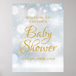 First Snowflakes Baby Shower Welcome Sign