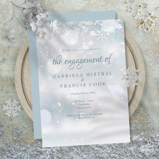 First Snowflakes Engagement Party Invitation (First Snowflakes Engagement Party Invitation)